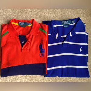 Set of 2 Polo by Ralph Lauren short sleeve polo shirts.